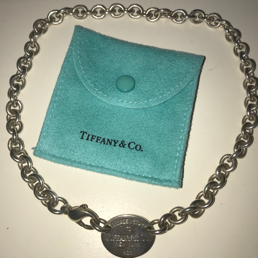 Vintage Tiffany dog tag choker necklace